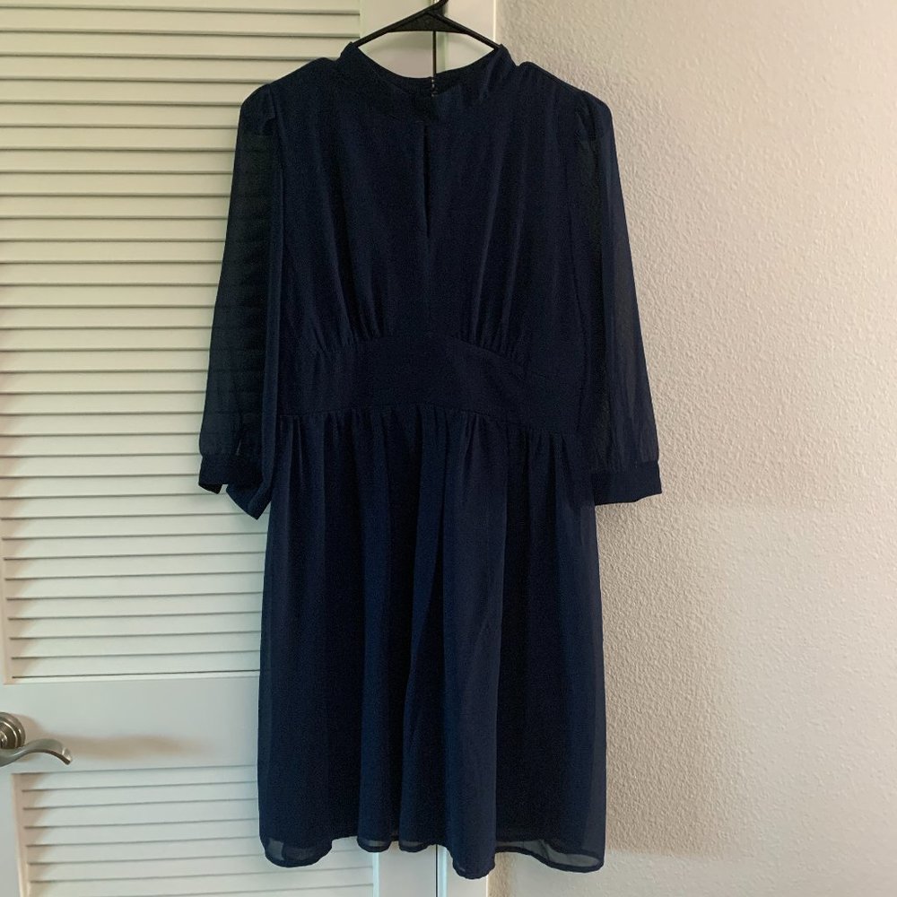 See The Shades Women 3/4 Sleeve Midi Dress , Navy, Size XS